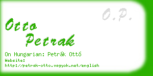 otto petrak business card